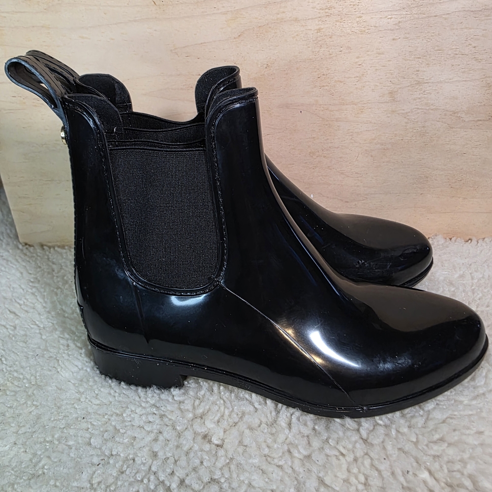 Sam Edelman Tinsley Rain Boots Womens 7 Glossy Black